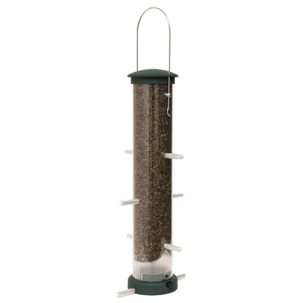 Aspects Quick-Clean Spruce Tube Wild Bird Feeder with 8 Feeding Ports, 1.25qt Seed Capacity