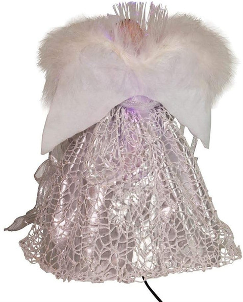 Kurt S. Adler Fiber Optic LED Silver Angel Treetop Tree Topper, 12