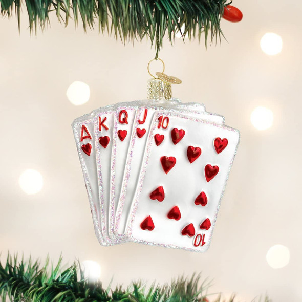 Old World Christmas Glass Blown Ornament, Royal Flush (With OWC Gift Box)