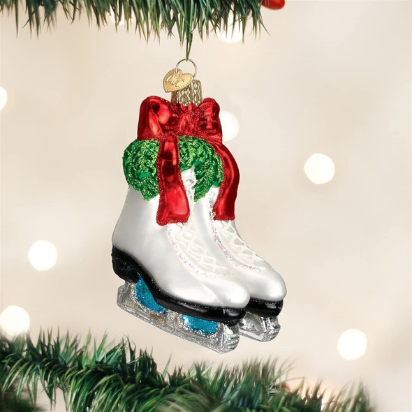 Old World Christmas Glass Blown Ornament, Holiday Skates (With OWC Gift Box)