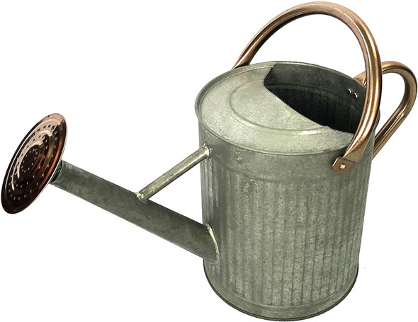 Gardener Select Antiqued Galvanized Watering Can, Copper Handle, 3.5L (0.92 gal)