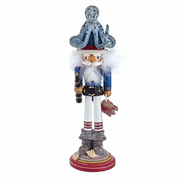 Kurt Adler Hollywood Nutcrackers, Octopus Hat Nutcracker, 18"