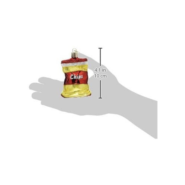 Old World Christmas Glass Blown Ornament, Bag of Chips (With OWC Gift Box)