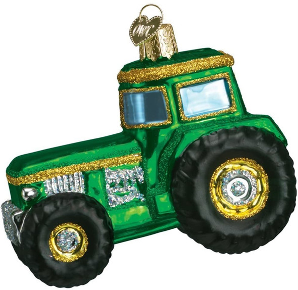 Old World Christmas Blown Glass Ornament for Christmas Tree, Tractor