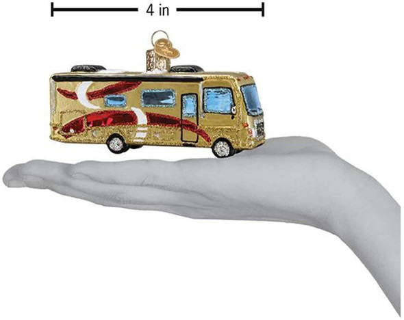 Old World Christmas Blown Glass Ornament for Christmas Tree, Class A Motorhome