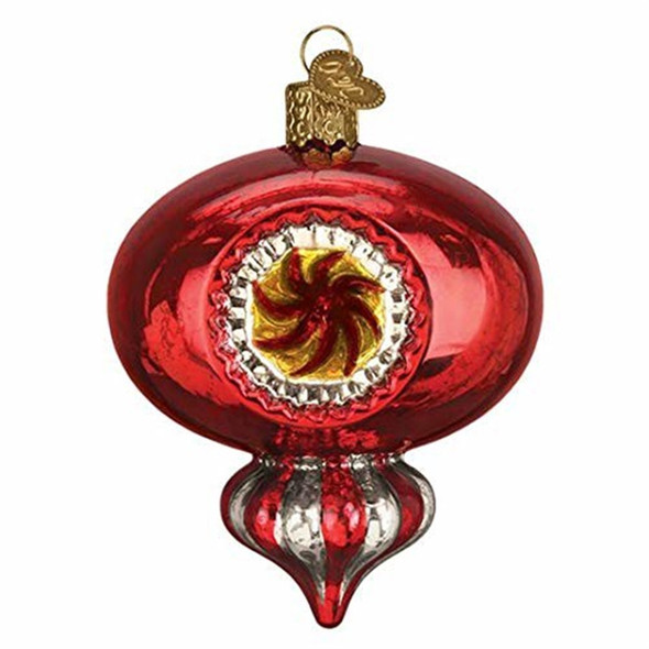 Old World Christmas Glass Blown Ornament for Christmas Tree, Red Peppermint Reflection