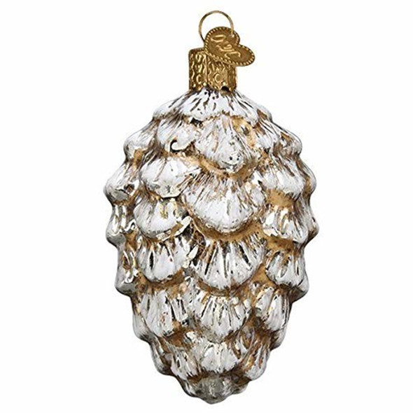 Old World Christmas 51017 Glass Blown Vintage Ponderosa Pine Cone Ornament