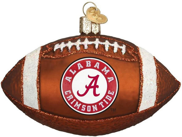 Old World Christmas 60100 Glass Blown Alabama Football Ornament