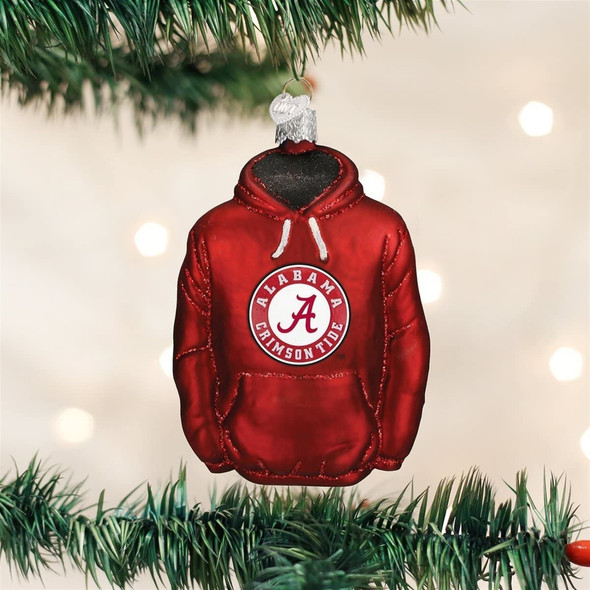 Old World Christmas 60100 Glass Blown Alabama Hoodie Ornament