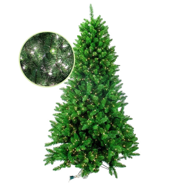 Garden Elements Artificial Pre-Lit Pennsylvania Spruce Christmas Tree, 1062 Tips, 900 Clear Lights, 6.5 ft