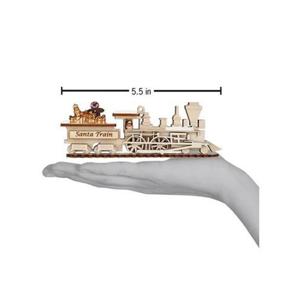 Old World Christmas Ginger Cottage Wooden Ornament for Christmas Tree, Santa Train