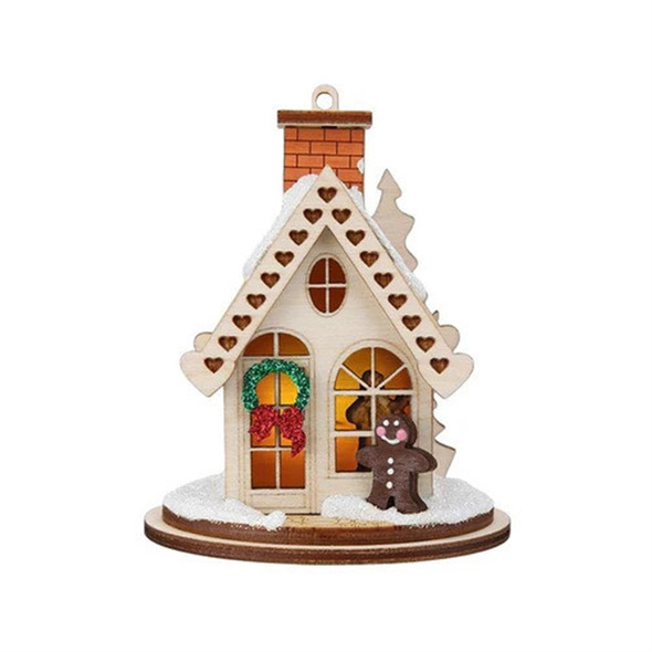 Old World Christmas Ginger Cottage Wooden Ornament for Christmas Tree, Gingerbread Cottage