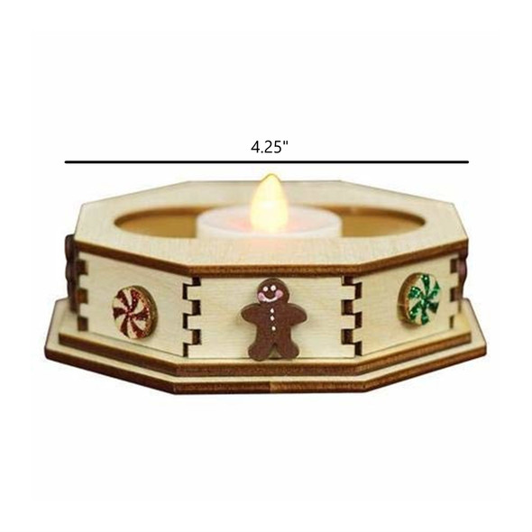 Old World Christmas Ginger Cottages Mint Tealight Display, 4.25in