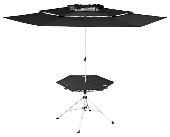 Zenithen Limited Black Roof Outdoor Folding Transportable Canopy Table With Cup Holders