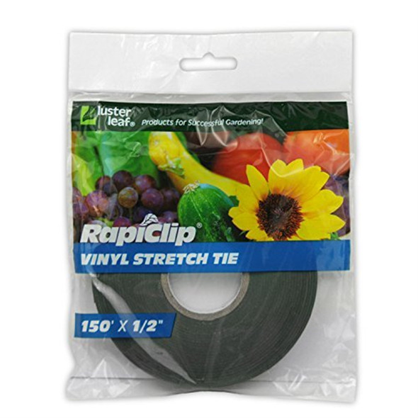 Luster Leaf Vinyl Stretch Tie – Flexible Garden Tape for Plant Training, 1" x 150 ft
