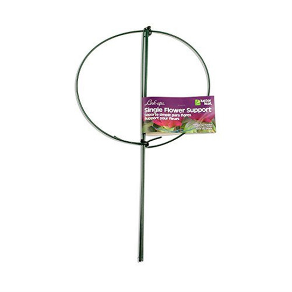 Luster Leaf Single Link-Ups Flower Support, Green, 14in Ring x 24in Leg