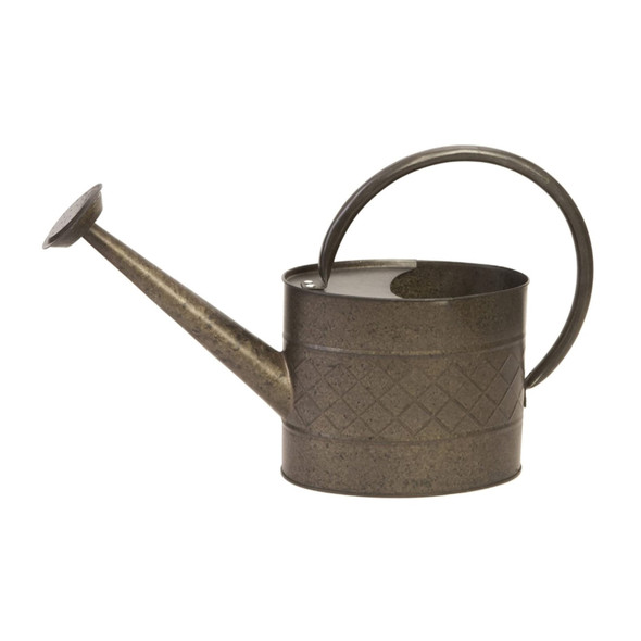 Panacea Metal Embossed Watering Can, Rustic Embossed, Black, 1 Gallon