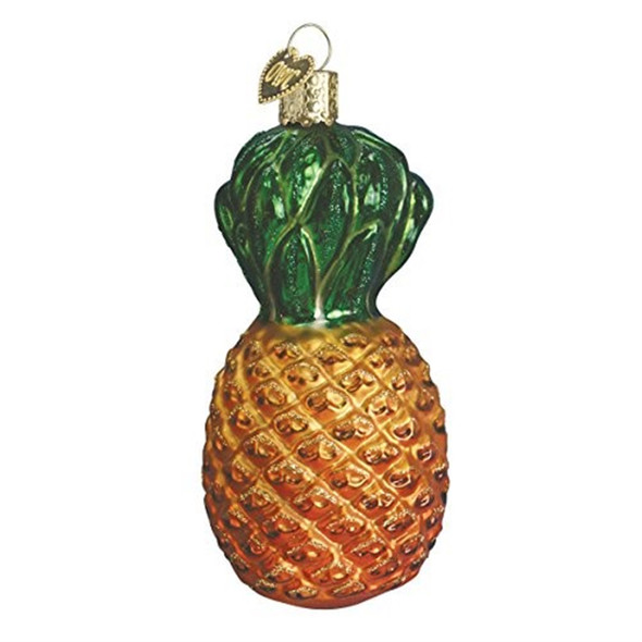 Old World Christmas Glass Blown Ornament, Pineapple (With OWC Gift Box)