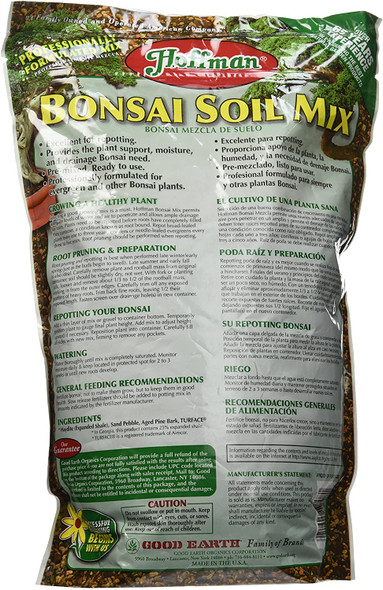 Hoffman Ready To Use Bonsai Soil Potting Mix to Provide Proper Support, Moisture, and Drainage, 2qt Bag