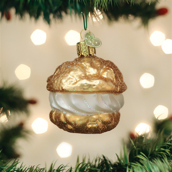 Old World Christmas (#32450) Cream Puff Glassblown Ornament