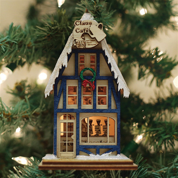 Old World Christmas Ginger Cottages Wooden Ornament for Christmas Tree, Reindeer Claus Cafe