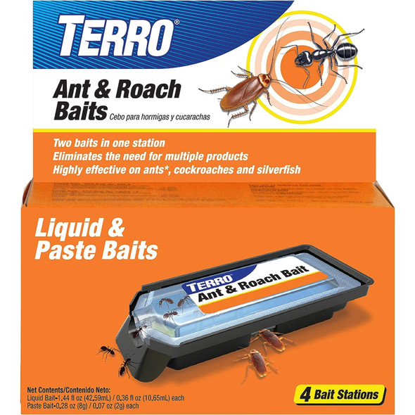 Terro Ant & Roach Killer Bait Stations, 2 Baits/Station, 4 Stations