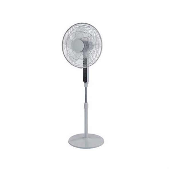 HomePointe Programmable DC Motor Pedestal Fan – Silent, Oscillating, Remote, Digital, 16", White