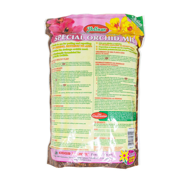 Hoffman Organic All-Natural Pre-Mixed Special Orchid Potting Mix for Better Blooms in Epiphytic Orchids, 4qt Bag