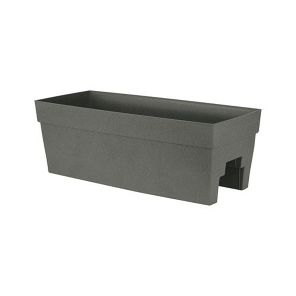 DCN Plastic Self-Watering Harmony Rail Planter, Slate 27"