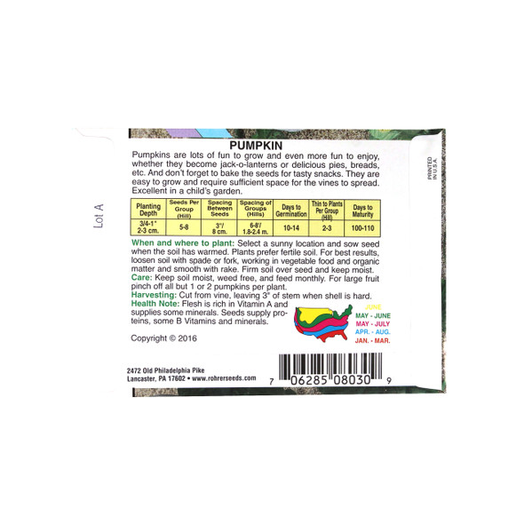 Rohrer Seeds Pumpkin, Jarrahdale Heirloom, 1.5g, Approx 15 Seeds/Packet