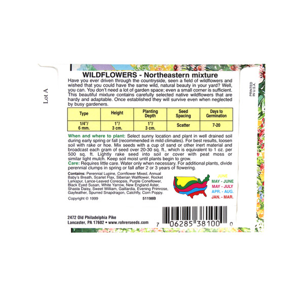 Rohrer Seeds Northeastern Wildflower Mix