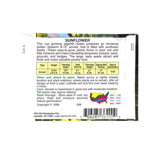 Rohrer Seeds Mammoth Russian Sunflower