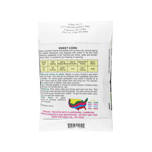 Rohrer Seeds Silver King Hybrid Sweet Corn Value Pack, 0.5lb Packet, Plants 200ft Row