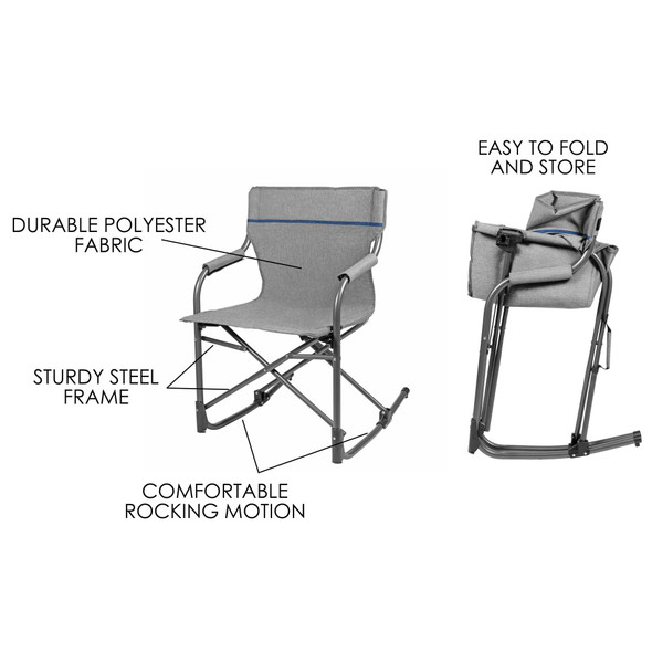 Zenithen Limited Grey Rocking Director's Chair