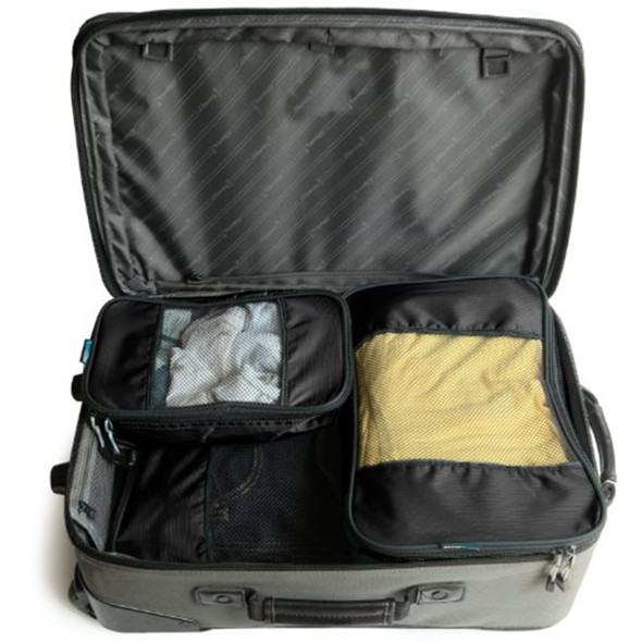 TravelWise Luggage Organizing Packing Cube Set – Zippered Mesh Bags, Black, 3 Sizes