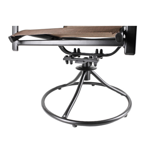 Garden Elements Patio Swivel Rocker Chairs (Set of 2) – Powder-Coated Steel Frame & Breathable Fabric – Espresso