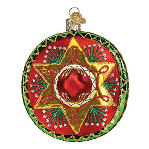 Old World Christmas Blown Glass Ornament for Christmas Tree, Sombrero