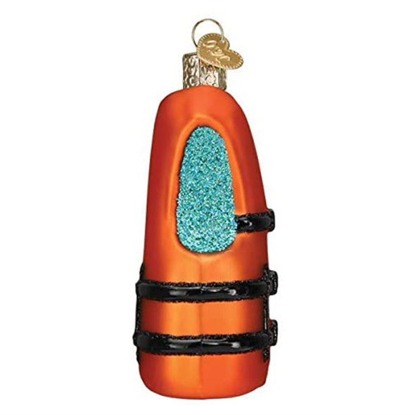 Old World Christmas Blown Glass Ornament for Christmas Tree, Life Jacket