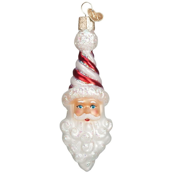 Old World Christmas Glass Blown Ornament Collection, Santa Peppermint Twist