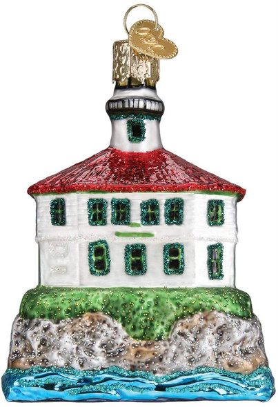 Old World Christmas Blown Glass Ornament for Christmas Tree, Eldred Rock Lighthouse