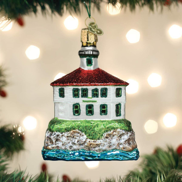 Old World Christmas Blown Glass Ornament for Christmas Tree, Eldred Rock Lighthouse