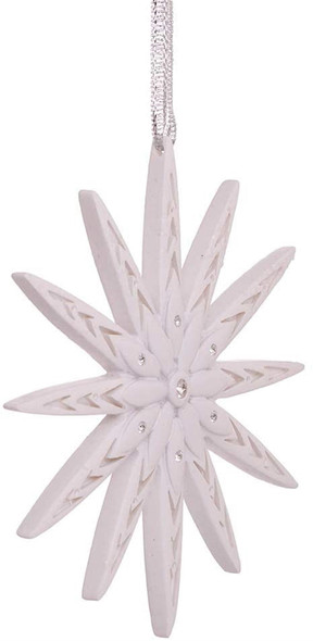 Kurt Adler Modern Snowflake Ornament w/ Swarovski Elements, 4"