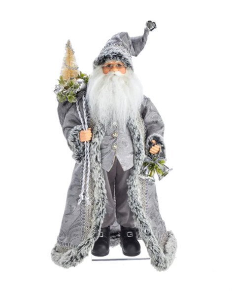 Kurt Adler Kringles Silver Santa, 18" tall