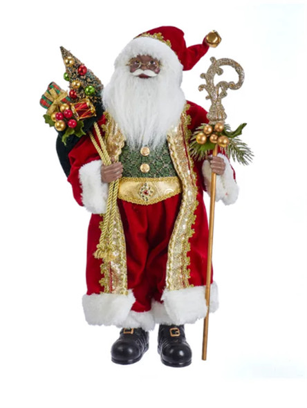 Kurt Adler Kringle Klaus Tabletop Figurine Collection,  African American Santa, 18"