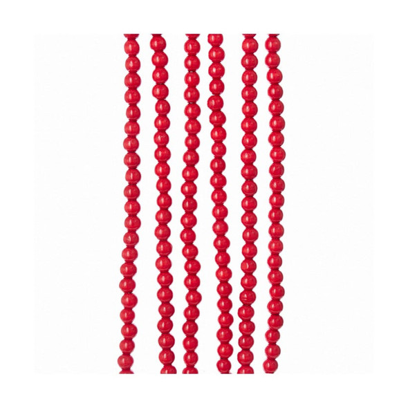 Kurt Adler Christmas Decoration, Wooden Red Bead Garland, 9ft