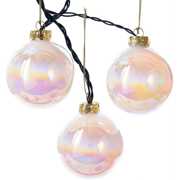 Kurt Adler Indoor Continuous Color-Changing Glass Ball LED String Light Set, 6 Lights, Multicolored, 12.5ft
