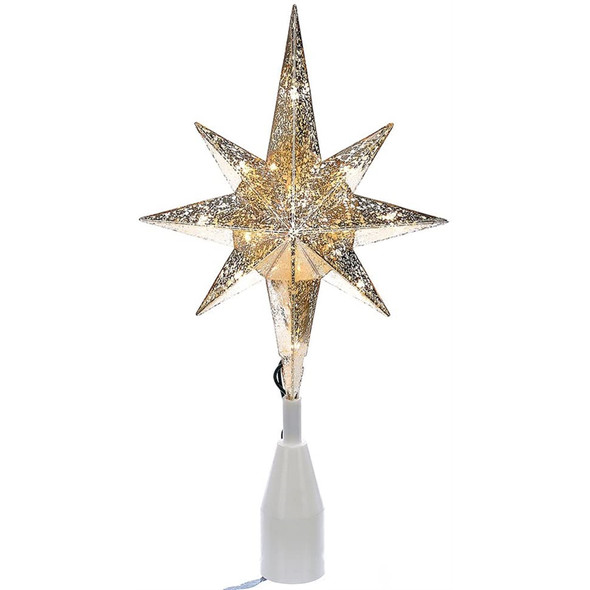 Kurt Adler Gold Bethlehem Star Lighted Treetop, 12.5"