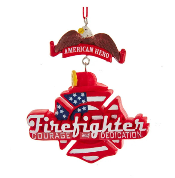 Kurt Adler American Hero Firefighter Hanging Christmas Ornament