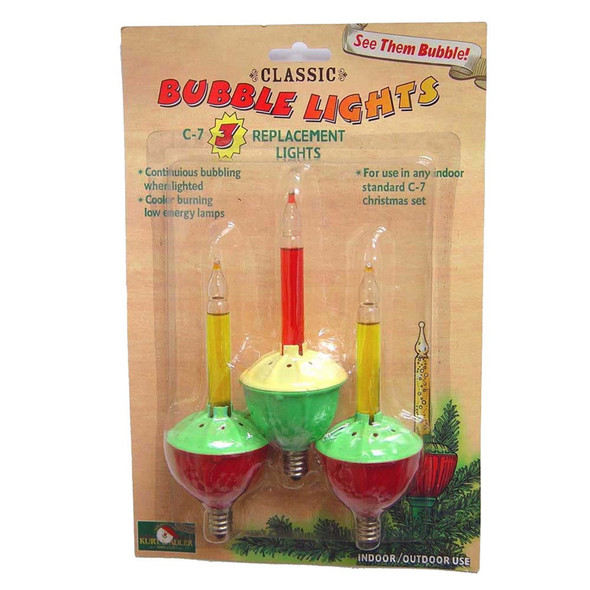 Kurt Adler Replacement Bulbs for UL1002 – 3‑Piece Box Set, Cool-Burning Mini Christmas Light Bulbs
