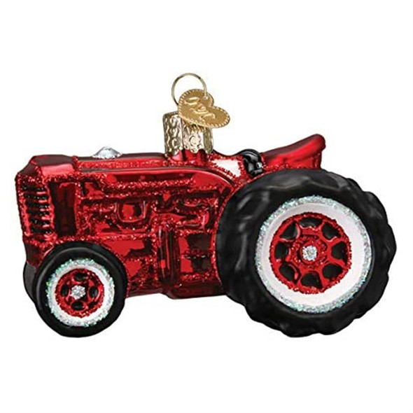 Old World Christmas Blown Glass Ornament for Christmas Tree, Old Farm Tractor